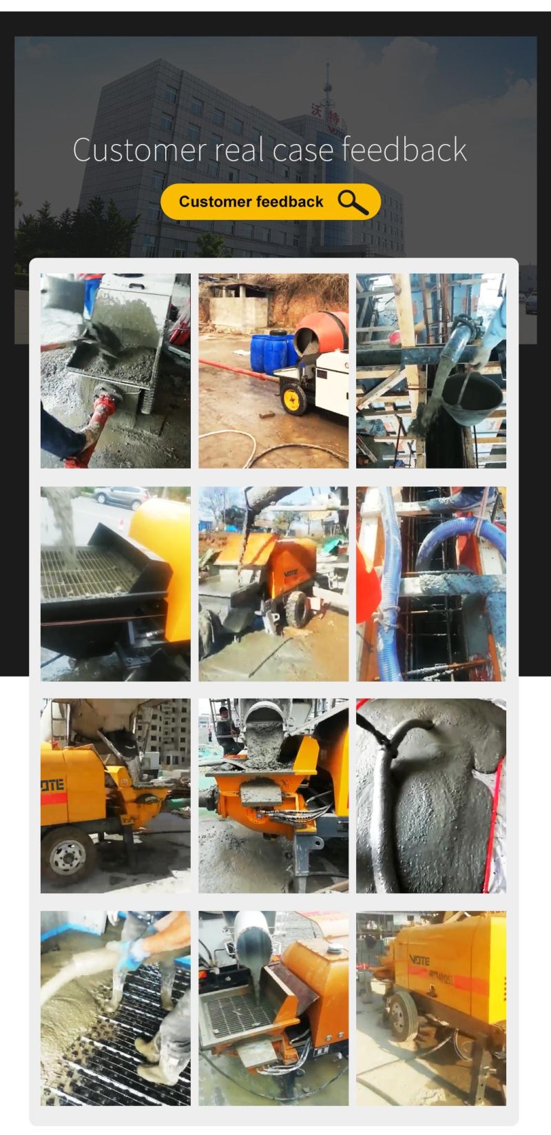 Small Diesel Engine Construction Mini Portable Concrete Mixer Machine Spare Parts Hopper Truck Parts Schwing Concrete Pumps