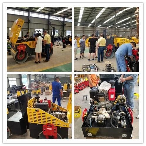 Used 850kg Mini Ride on Vibratory Tamping Roller Asphalt Hydraulic Pump Roller Machine Sale in Mongolia