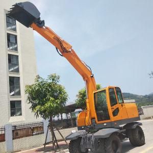 China Brand 6 Ton Mini Wheel Excavator Hydraulic Wheel Digger Excavator Amphibiou for Sale