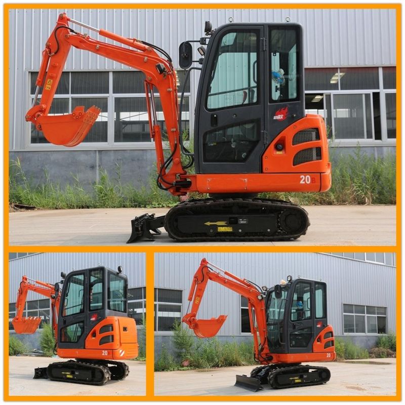 China High Standard 2 T Small Backhoe Digger Fw20b Mini Hydraulic Pump Rubber Crawler Track Excavators Cheap Price for Sale