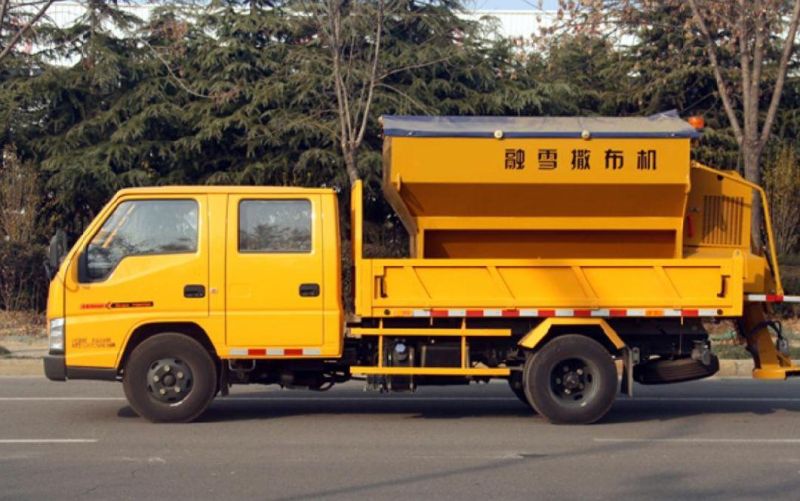 Skid Steer Truck Use Salt Spreader for Snow Road