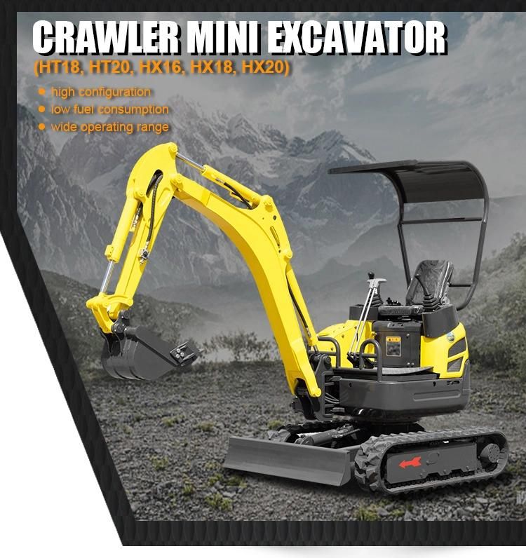 Ht18 Ht20 Crawler Mini Excavator with Compact Body Design Hot Selling in China