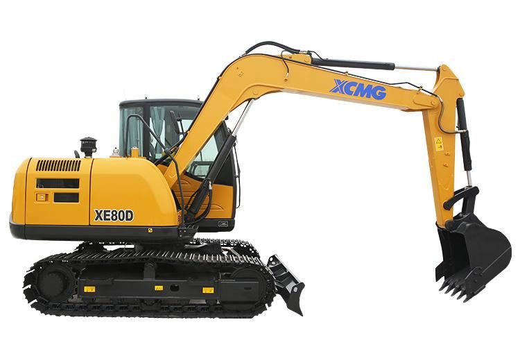 XCMG Official Xe80d 8 Ton China New Mini Crawler Excavator with Blade Price