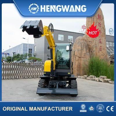 High Flexibility Hydraulic 4 Ton Wheeled Excavator with 0.15cbm Bucket Capacity