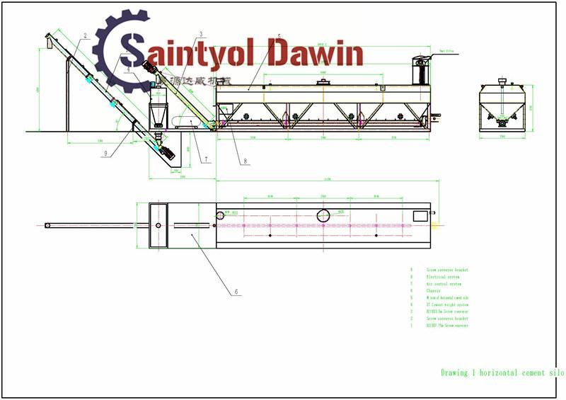 20t 25t 40t 60t MID Sizes Low Level Horizontal Cement Silos on Customized
