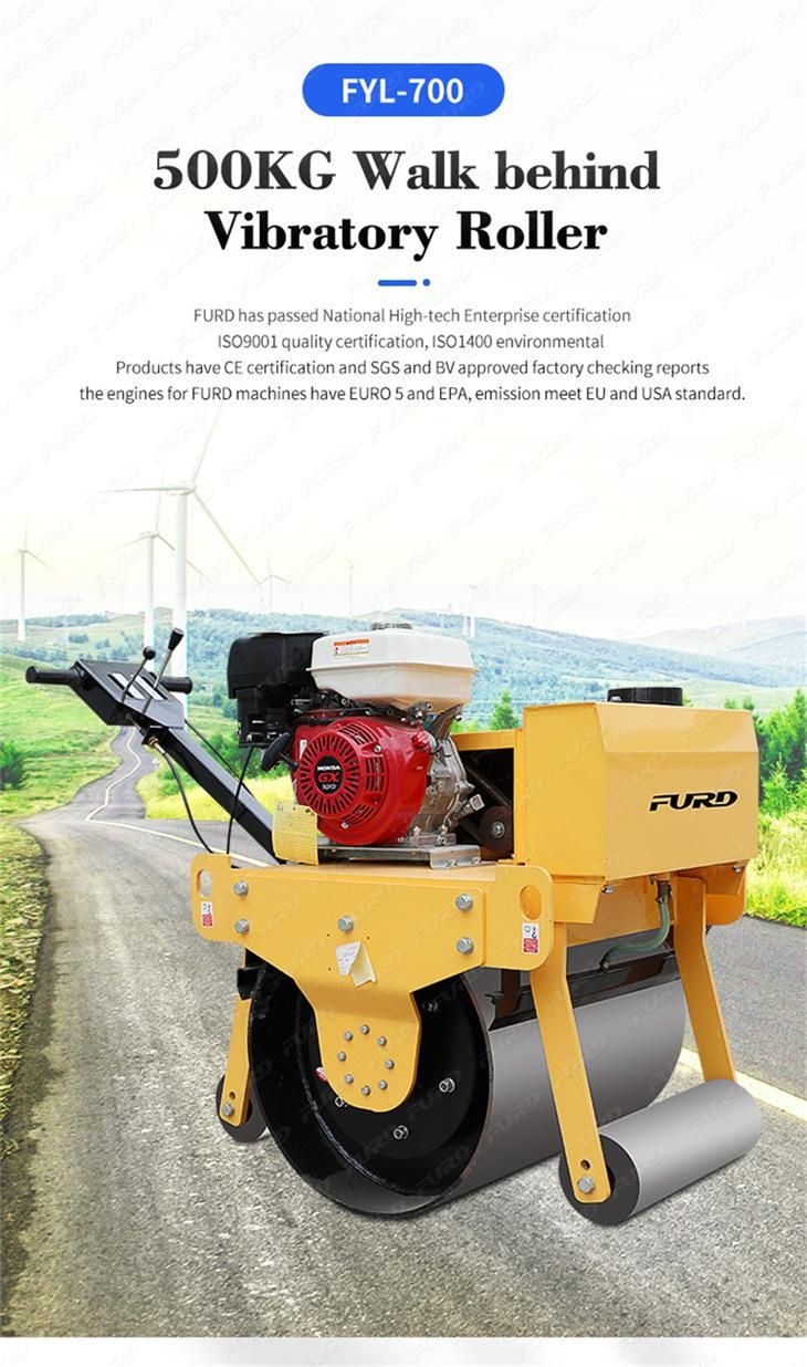 Cheap Price 500kg Walk Behind Road Construction Equipment Vibrating Road Roller