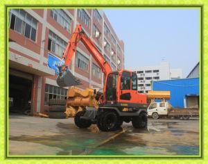 7.0 Ton, 0.25cbm Chinese Mini Wheel Excavators for Sale