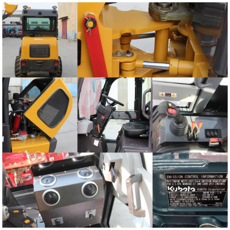 China Supplier Wolf Compact/Articulated/Multifunctional with CE/Kubota/Yanmar Engine Bucket/Fork/Attachments/Cab/Rops/Roll Bar 780 Mini Loader for Sales/Garden