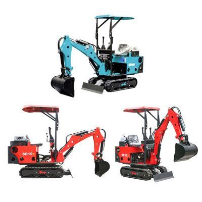 China Hot Sale 0.8 Ton Digger 0.8 Ton Small Digger Track Digger SD10s 0.8 Ton Excavator for Sale