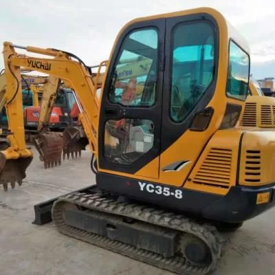 Second Hand Excavator for Sale Hydraulic Excavator Crawler Digger Yuchai Yc35-8 Excavator