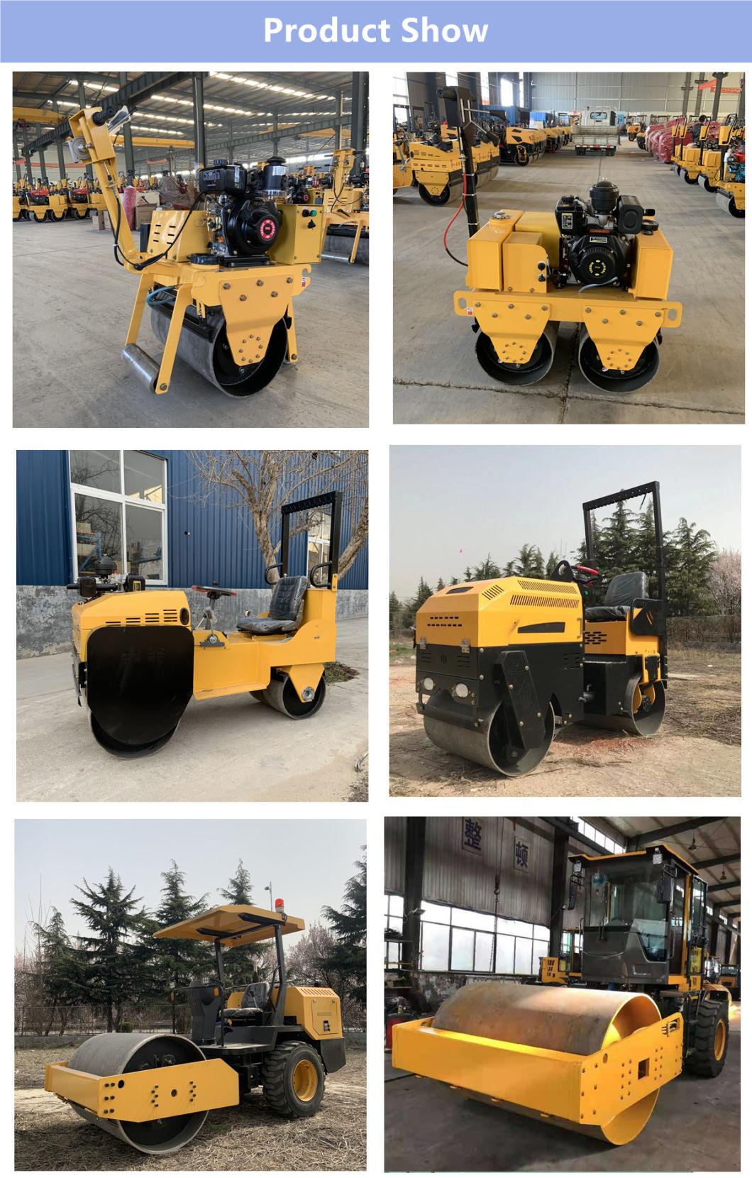 CE Diesel Engine Full Hydraulic Man Driving 1 Ton 1000kg Double Drum Tandem Asphalt Road Roller Compactor Good Price