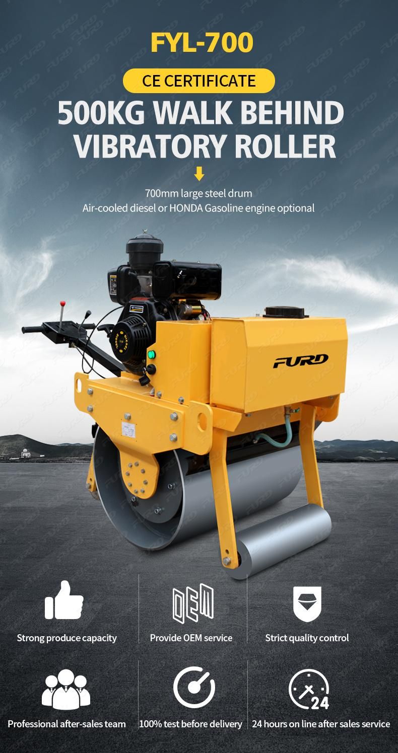 500kg Cheap Price Mechanical Single Drum Vibratory Compactor Road Roller for Sale