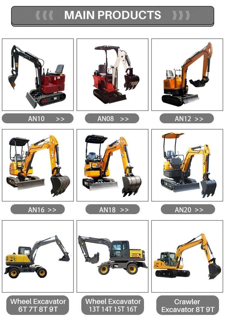 2022 New 0.8 Ton 1 Ton Mini Excavator with Rubber Track