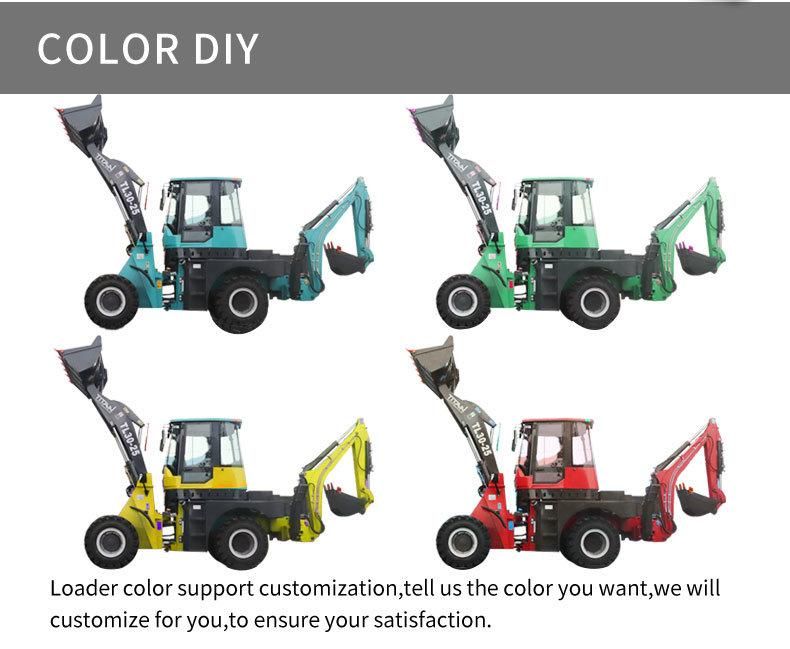 China OEM 2ton Towable Compact Wheel Mini  backhoe Loaders Farm small New Backhoe Loader with Euro5 Cummins Diesel engine