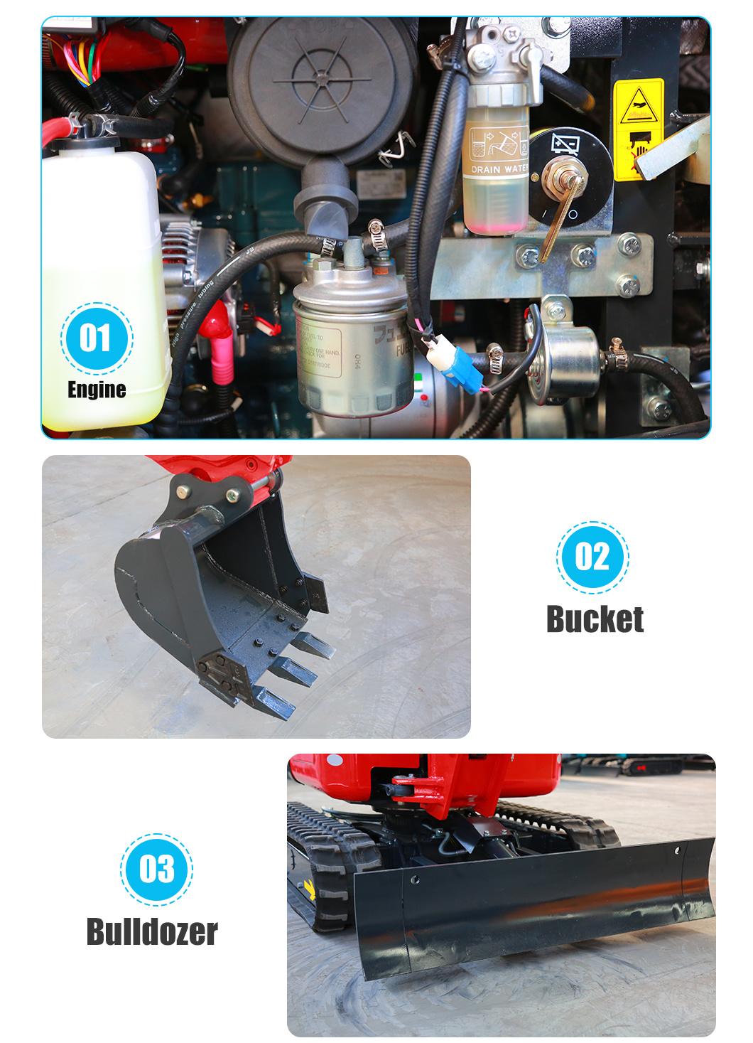 0.8 1.2 1.5 2 Ton Electric Hydraulic Micro Small Crawler 1 Ton Mini Digger Bagger Mini Excavator Jining Vote