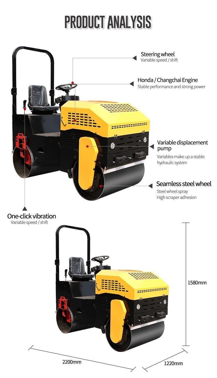 3 Ton Fully Hydraulic Vibratory Road Roller with Double Drums