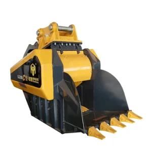 High Quality 5-10ton Excavator Attachment Jaw Crusher Bucket Rock Stone Excavator Crushing Bucket for Cat320 Cat310 Cat313