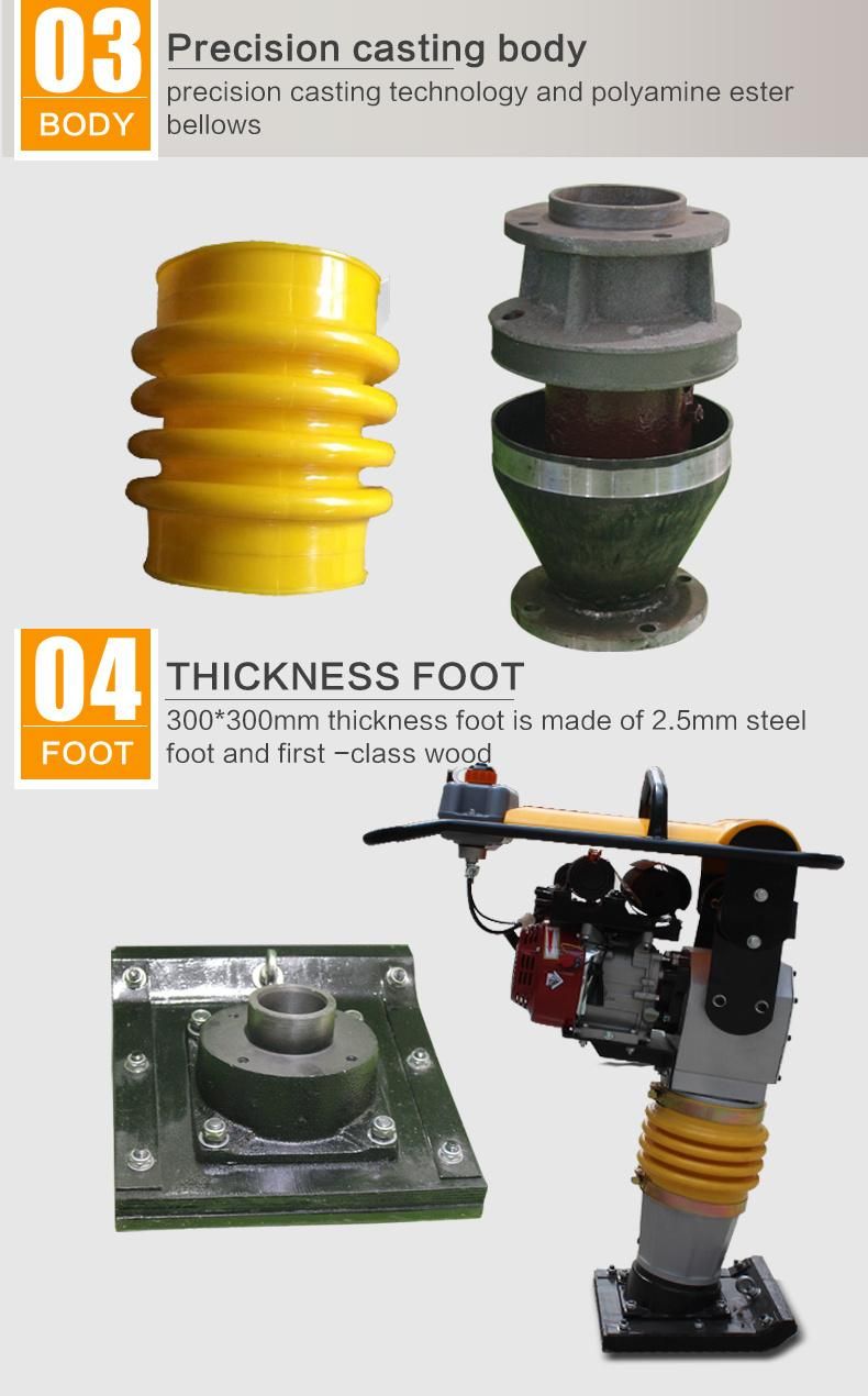 Hcr Earth Rammer Compactor 600t/Min Tamper Rammer Free to Move Tamping Rammer with Hongda Engine