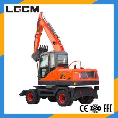 Lgcm 0.3-0.5m3 Mini Digger Wheel Excavator