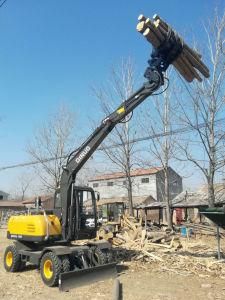 Ginuo Dn75-8 New Cheap Wheel Excavator with Grapple