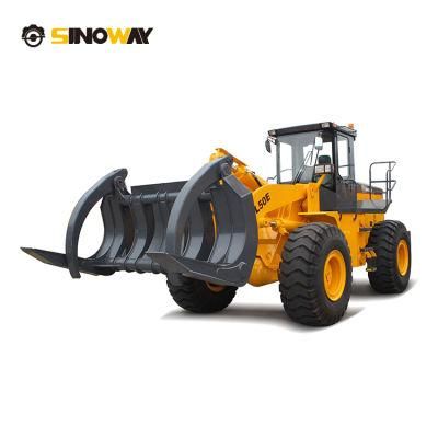 Mini Log Wheel Loader 5 Ton Hydraulic Compact Log Loader with Wood Grapple for Sale