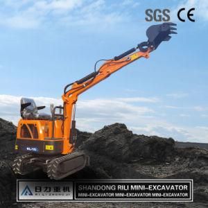 CE and EPA Approved Factory Supply Smallest 1 Ton Hydraulic Rubber Crawler Tracked Backhoe Bucket Mini Digger Excavators
