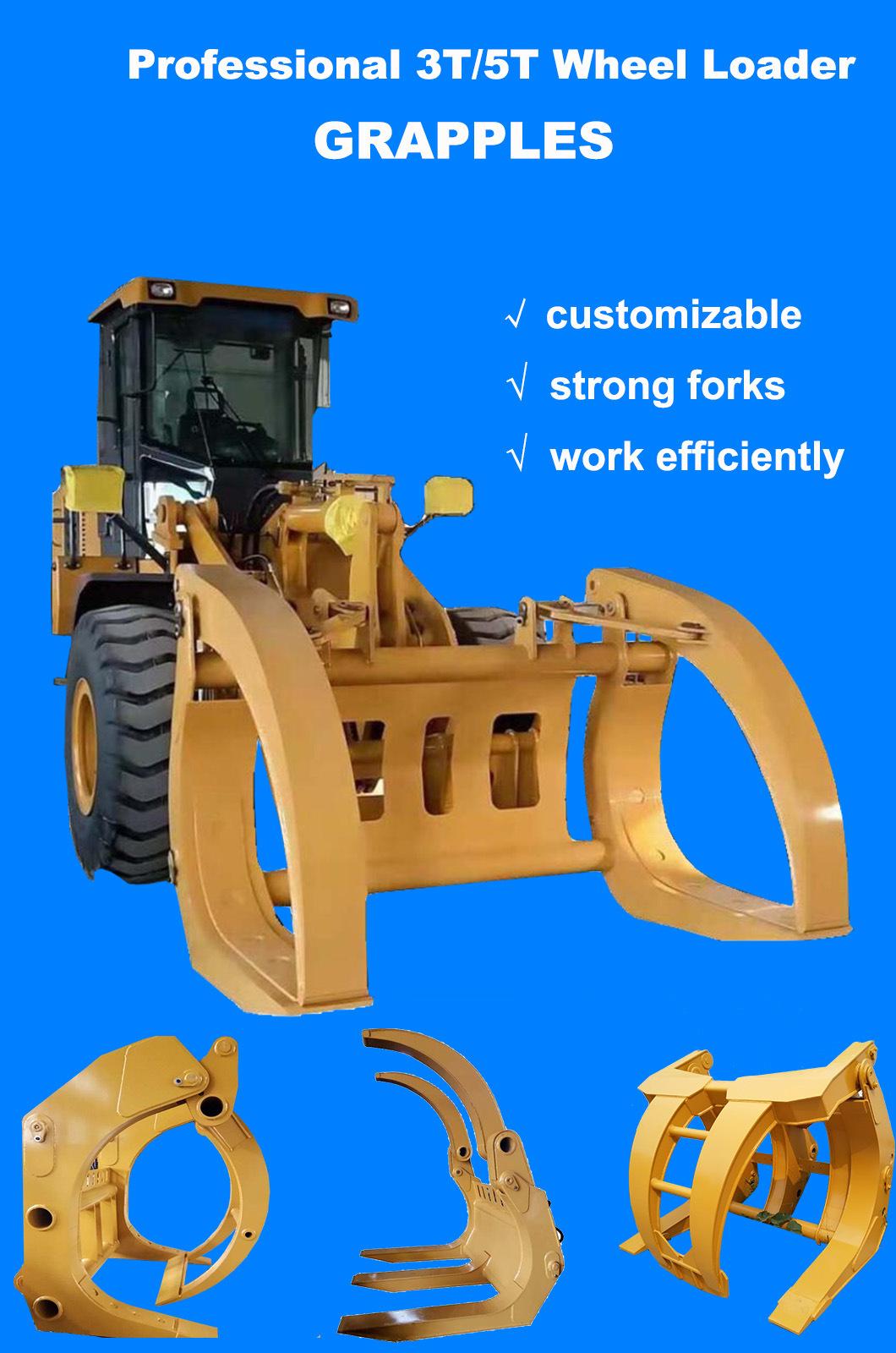 Forestry Front End Wood Loader 5ton Log Grapple Loader