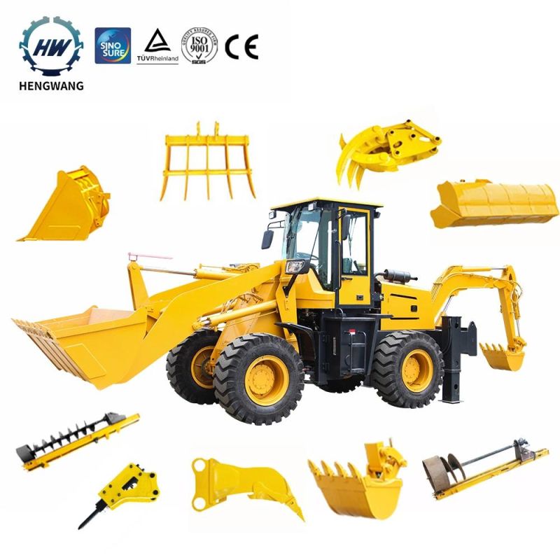 High Efficient 4WD Towable Compact Wheel Backhoe Loader 1.5ton Backhoe Loaders with CE