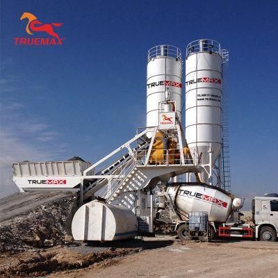 China Prices Truemax Concrete Machinery Fixed Cement Mixing Cbp60m Mobile Mixer Portable Concrete Batching Plant