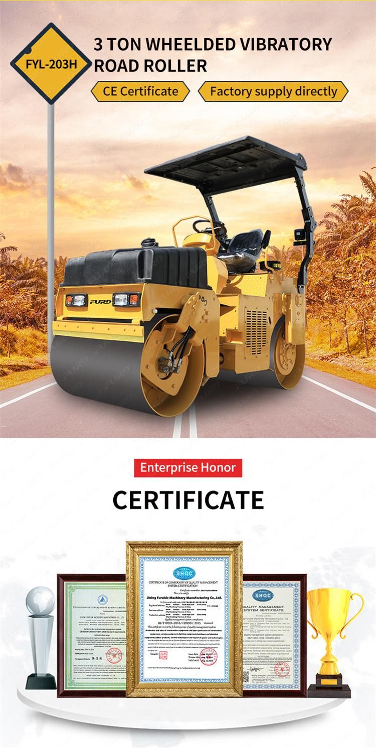 3 Ton Road Roller Asphalt Vibratory Roller Road Compactor