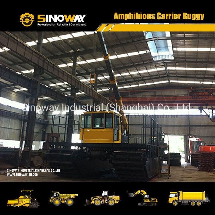 Sinoway Marsh Buggy with Crane 30 Ton Amphibious Swamp Buggy for Sale