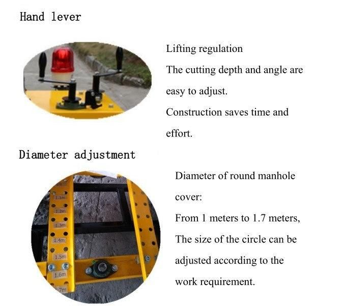 High Quality 13HP Round Manhole Cover Road Cutting Machine