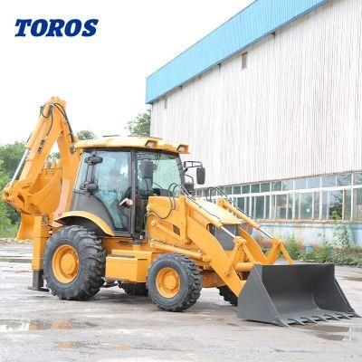 Small Front Wheel Compact Backhoe Loader Machine
