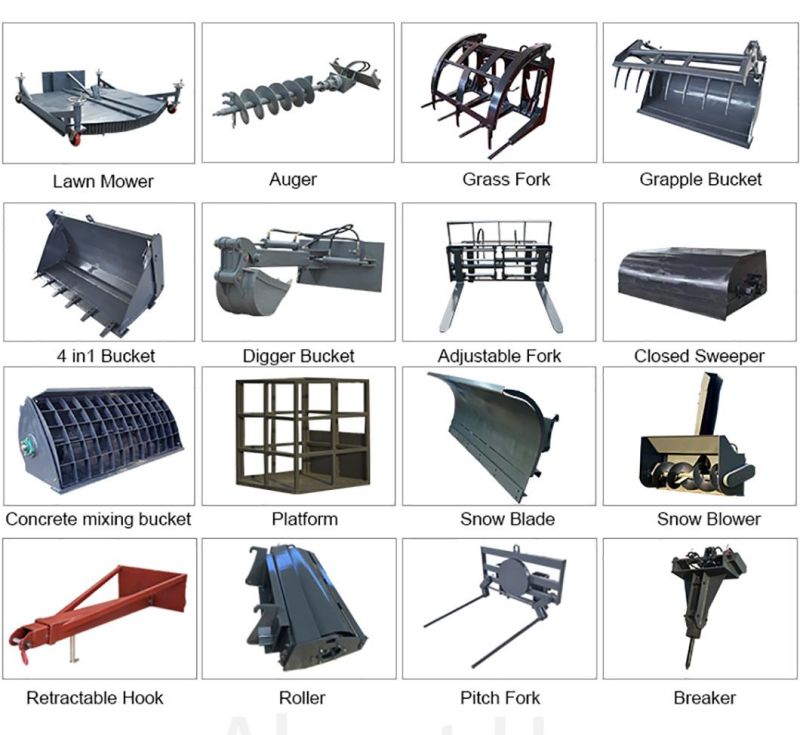 High Quality Articulating 4 in 1 Bucket Mini Backhoe Loader