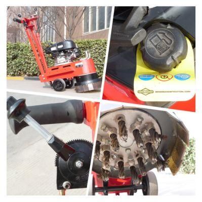 Hand-Push Steel Brush Road Cleaning Machine Used on Road Surface Treatment