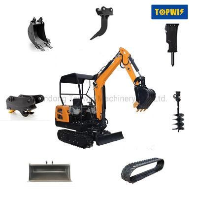 China CE Cheap Small Digger 1ton 1.8ton Garden Home Farm Multifunction Hydraulic Crawler Backhoe Mini Excavator Factory Price for Sale