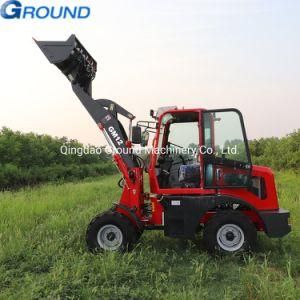 1.2ton rated load, mini wheel loader with auger, fork, clamp for different use