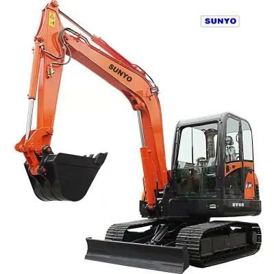 Sunyo Excavators Sy65 Mini Excavator Is Hydraulic Crawler Excavators Similar as Backhoe Loader, Mini Loader.