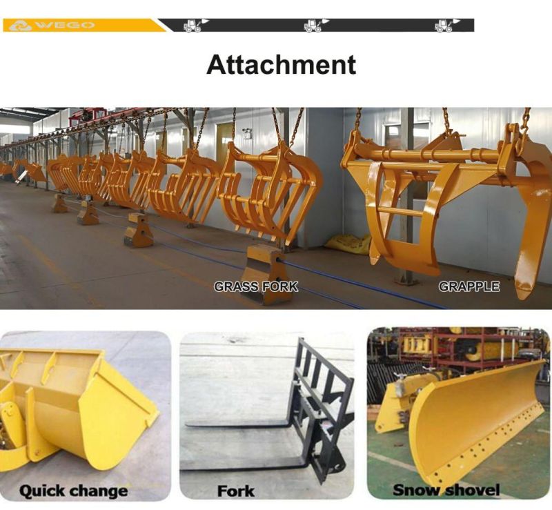 2 Cubic Bucket New Construction Equipment Small/Mini Compact Front End Tractor Extended Boom Wheel Loader for Farming/Construction/Gardening Machinery