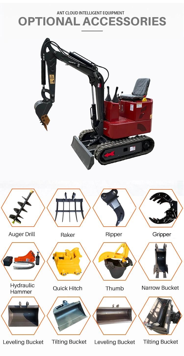 Wholesale Hydraulic Mini Excavators Small Crawler Digger CE EPA China 1 Ton Farmer Excavator