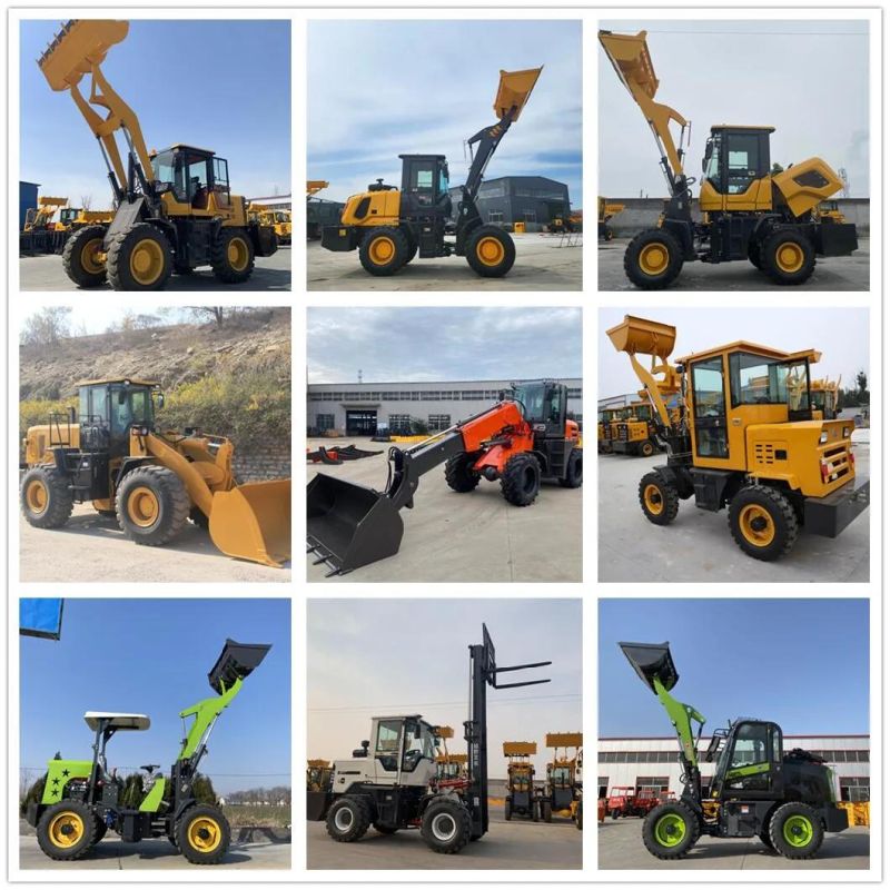 China Factory Wholesale 0.6/0.8/1/1.2/1.5/2 Ton Telescopic Loader Raised Arm Wheel Loader Small Wheel Forklift Site/Farm/Garden CE Certification Euro 5 Engine