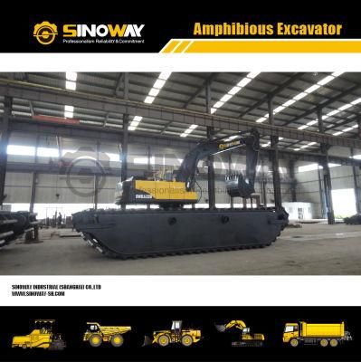 Popular China Amphibious Dredging Excavator with Sand Cutter Suction Dredge Pump