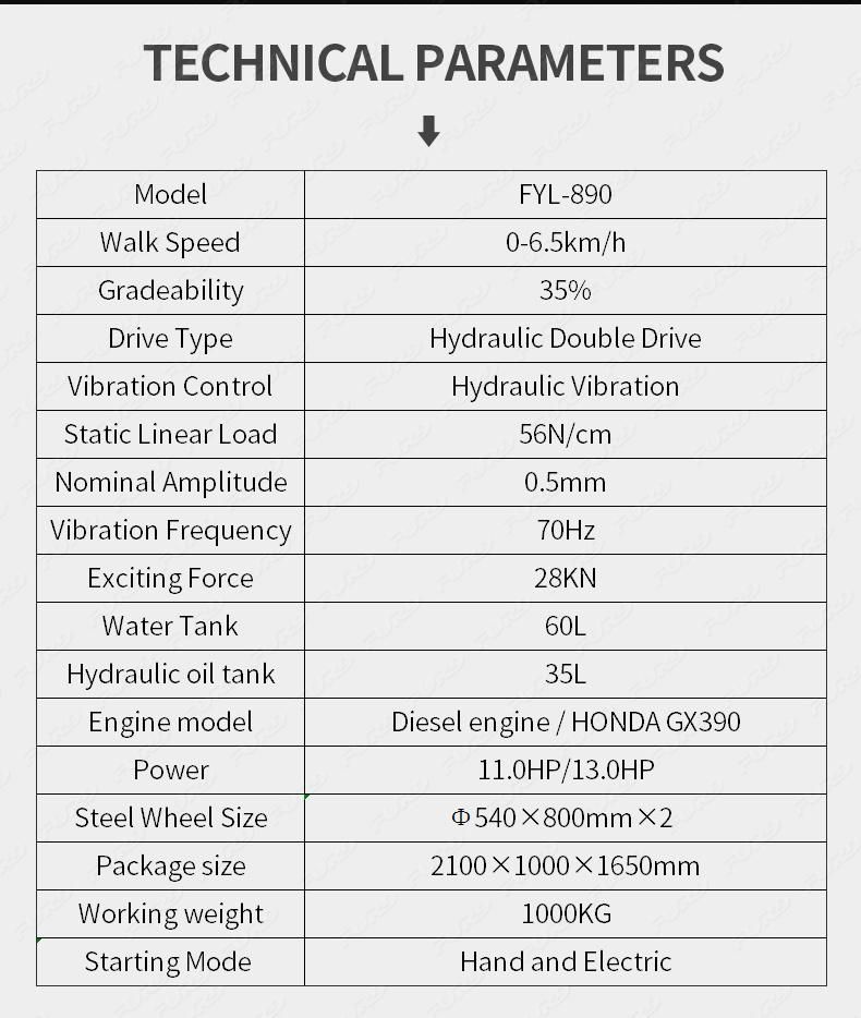 Hydraulic Vibration Engine Optional Road Roller