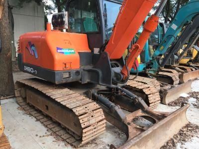 Used Doosan Dh55/Dh60/Dh80/Dh150/Dh215/Dh220/Dh225/Dh300/Dh370/Dh420 Crawler Excavator with Hydraulic Breaker Line and Hammer in Good Condition