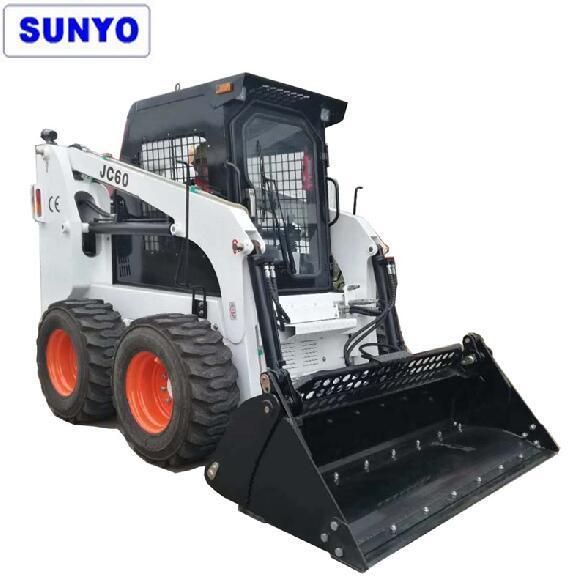 Sunyo Brand Jc60 Skid Steer Loader Is Similar Function as Wheel Loader, Mini Excavator and Backhoe Loader