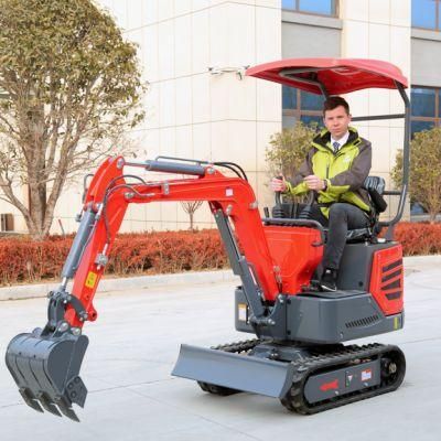 High Quality Mini Excavator 1 Ton Mini Crawler Excavator Small Digger for Sale