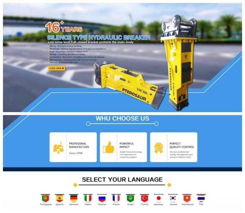 Bob-Cat Mini Skid Steer Loader Excavator Parts Hydraulic Jack Concrete Hammer Rock Breaker