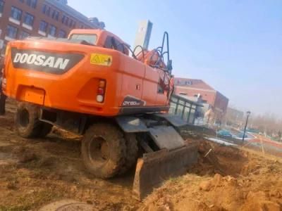 Construction Machinery Hydraulic Backhoedoosan Dx150W- 9c Wheeled Excavator for Forestry/Buildling