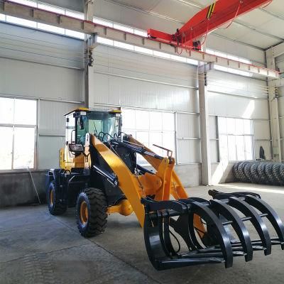 Best Sale 1.5tons Front End Wheel Mini Loader with Wood Timber Clamp