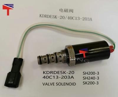 Sh200-3 Sh240-3 Sk200-3 Excavator Stop Solenoid Valve Kdrde5K-20 40c13-203A